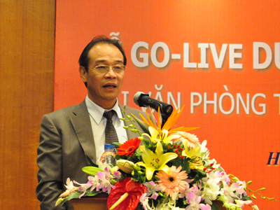 Chủ tịch HĐQT Petrolimex đánh giá dự án này là bước tiến lớn về sự tự lực, tự cường của các doanh nghiệp Việt Nam. Ảnh: Lâm Thao.