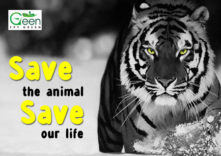 “Save the animal, save our life” - Động vật hoang dã có liên hệ mật thiết đến thế giới của chúng ta. Cứu động vật hoang dã, không tiêu thụ, săn bắn động vật hoang dã là bảo vệ chính cuộc sống của chúng ta.