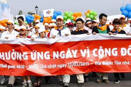 Đã có hơn 3.000 CBNV tham gia sự kiện FPT vì cộng đồng năm 2011. Anhr: C.T.