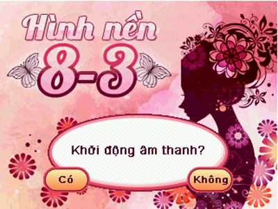 Giao diện của ứng dụng Nhạc nền 8/3.