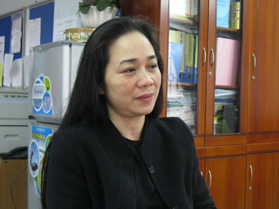 Trưởng Phòng Công tác xã hội Bệnh viện Nhi Trung Ương, Dương Minh Thu đánh giá cao hoạt động thiện nguyện của FPT. Ảnh: Thanh Nga.