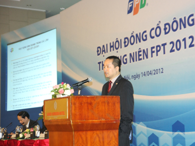 TGĐ FPT Trương Đình Anh khẳng định các lĩnh vực kinh doanh chủ chốt của FPT tăng trưởng tốt. Ảnh: Thùy Linh.
