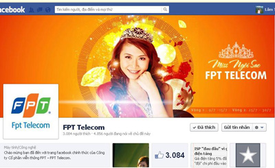 Trang Facebook của FPT Telecom nhằm nâng cao tính tương tác thực hơn với khách hàng. Ảnh: C.T.