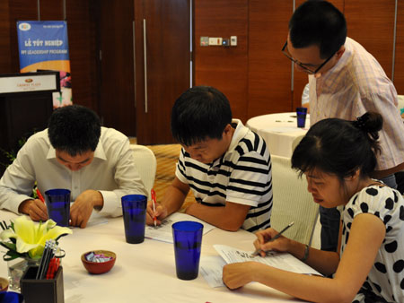 Các lãnh đạo tham gia bài test tìm hiểu nhóm lãnh đạo. Các lãnh đạo tham gia bài test tìm hiểu nhóm lãnh đạo.