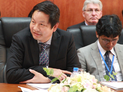 Chủ tịch HĐQT FPT Trương Gia Bình và TGĐ FPT Software Nguyễn Thành Lâm đón tiếp đoàn doanh nghiệp CHLB Đức.