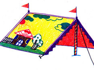 Hướng dẫn vẽ tranh trang trí lều trại đơn giản mà đẹp