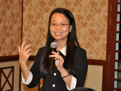 Phó Tổng Giám đốc FPT Chu Thanh Hà là một trong ba giám khảo sẽ trực tiếp phỏng vấn các thí sinh tại vòng 4. Ảnh: Thanh Nga.