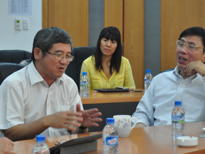 Giám đốc dự án BSC Bùi Quang Ngọc chủ trí buổi khởi động dự án năm 2013. Ảnh: Lâm Thao.