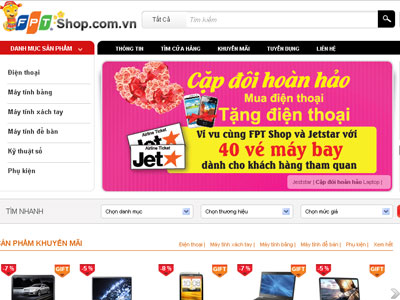 Trang wen chính thức của FPT Shop.