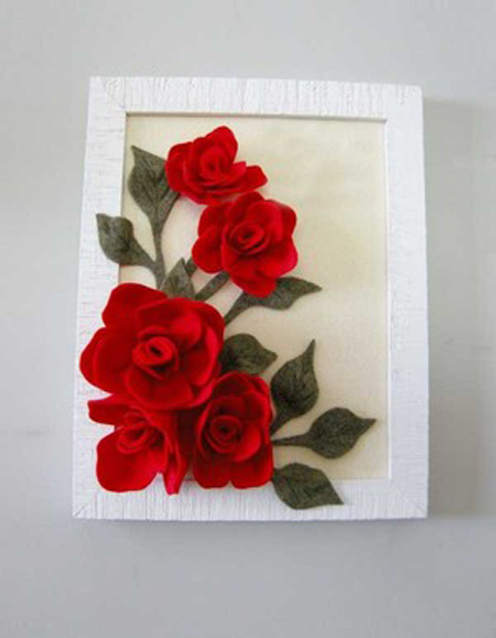 Khung tranh lãng mạn với hoa hồng vải