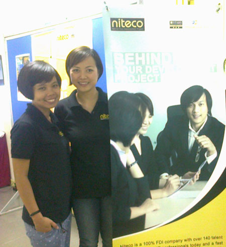Chị Đàm Thanh Hoa, Trưởng phòng Nhân sự công ty Niteco rất hài lòng với Ngày hội