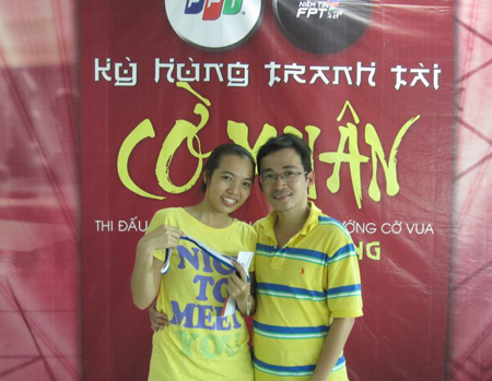 Vợ chồng anh Nhàn - chị Mai tại giải Cờ Xuân FPT HCM 2013.