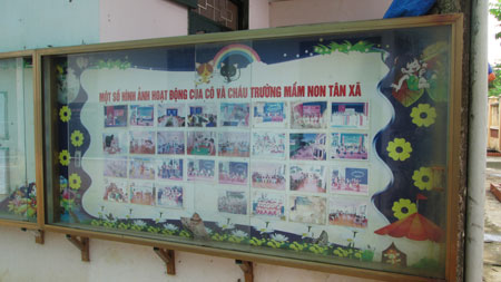 Góc trưng bày các hoạt động của trường Mầm non Tân Xã