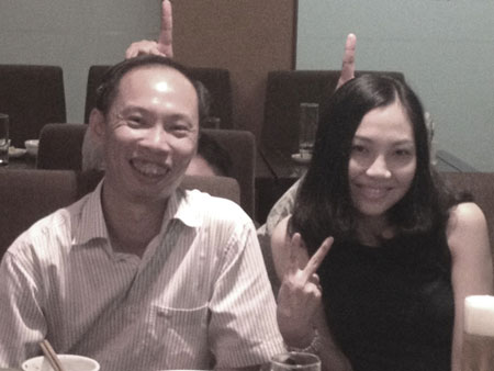 Anh Trần Lương trong một buổi hội họp những nhân viên đã từng làm việc tại FPT.