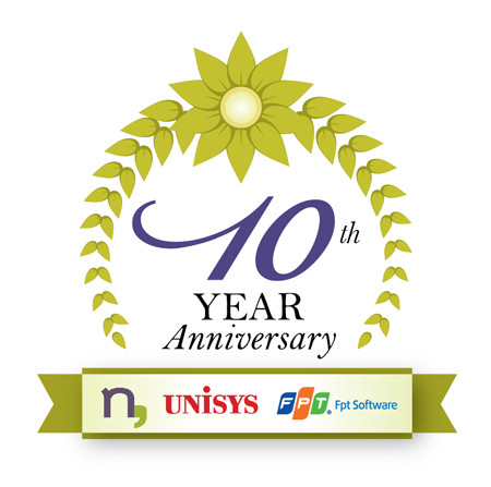 Logo chính thức Lễ kỷ niệm 10 năm hợp tác FPT Software – Nissen & NUL.