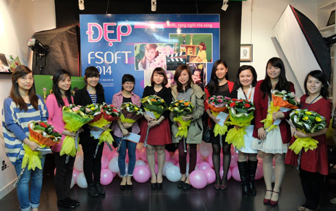 Những bóng hồng nhận được giải thưởng của cuộc thi ảnh Đẹp FSOFT 2014.