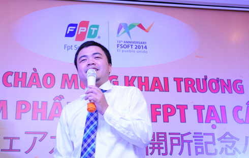 Anh Trần Tiến Phước, GĐ FSU15, chúc mừng và gửi gắm sự tin tưởng của Ban lãnh đạo FPT Software vào sự lớn mạnh của Trung tâm Cần Thơ.