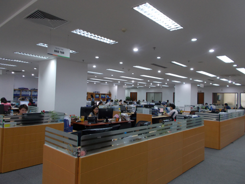 Đúng 8h, khoảng 60% CBNV đã có mặt tại văn phòng.