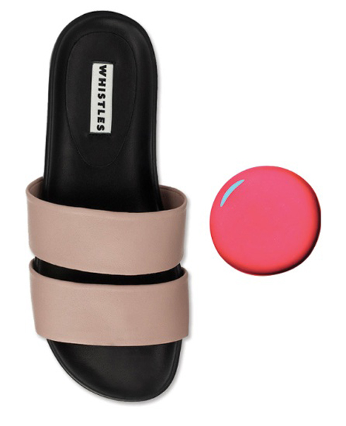 Với tông màu ngà và nude, bạn hãy thử móng hồng cam dễ thương và rực rỡ.