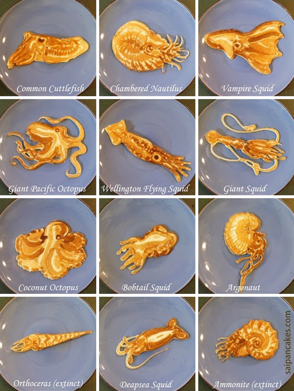 <p class="Normal"> Cha tạo ra những chiếc pancake đủ hình thù để dạy con.</p>
