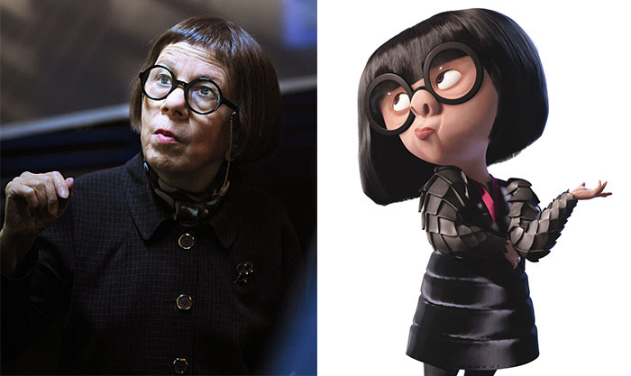 <p class="Normal"> Linda Hunt giống hệt Edna của "Gia đình siêu nhân" (The Incredible). </p>