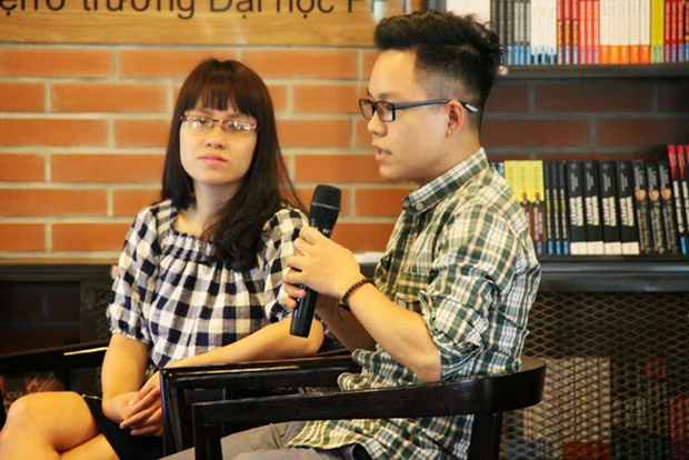 Anh Trần Viết Thuần, Cán bộ thiết kế của Cao đẳng thực hành FPT Polytechnic chia sẻ trong buổi talkshow.