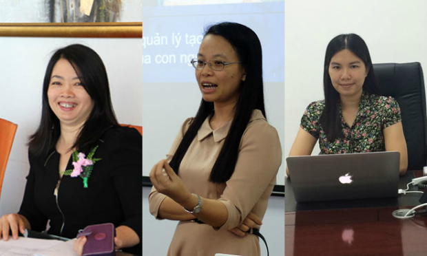 Ba nữ diễn giả tham gia chương trình FPT CEO Talk số đầu tiên 2015 tại Đại học Kinh tế Quốc dân đều là những người có nhiều năm gắn bó với tập đoàn .