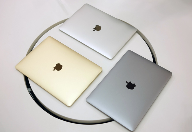 <p> Bộ ba màu sắc của MacBook 12 inch mới gồm màu vàng, xám và bạc. </p>