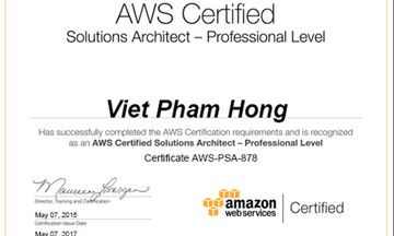Việt Nam có người thứ hai đạt chứng chỉ 'khủng' AWS