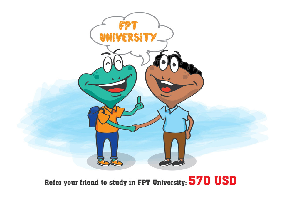 <p> Nếu thấy môi trường học tập tốt và muốn có thêm nhiều bạn bè nước ngoài tại ĐH FPT, các sinh viên quốc tế có thể giới thiệu bạn sang học tại khối Giáo dục với mức thu nhập 570 USD.</p>