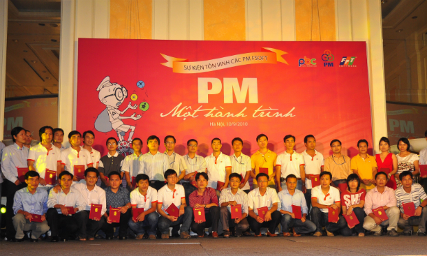 FPT Software hiện có gần 600 PM. Trong ảnh là chương trình tôn vinh các Quản trị dự án vào năm 2010 tại Hà Nội.