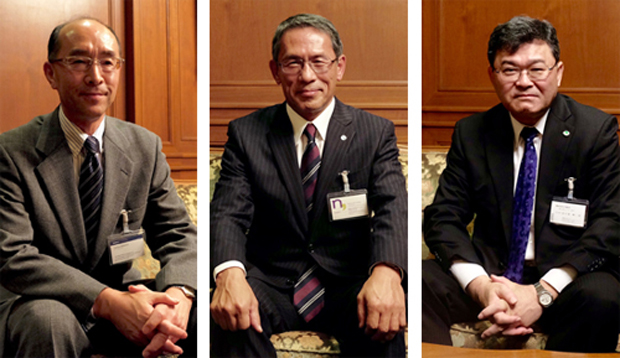 Từ trái sang: ông Toshinori Nakamura, Giám đốc SDNA, ông Nobuyuki Ichiba, Giám đốc Nissen và ông Kaichiro Sakuma, Giám đốc Hitachi Solution.