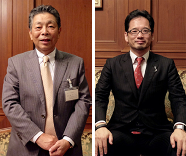 Ông Ryuichiro Nakao, Chủ tịch Recruit Technologies (trái) và ông Hitoshi Fujiwara, Phó chủ tịch Fuji Xerox (phải).
