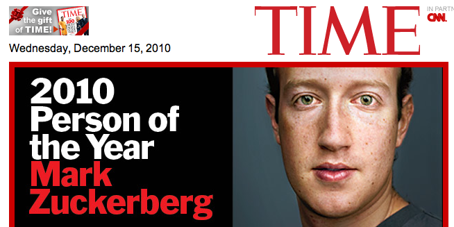 <p class="Normal" style="text-align:justify;"> <strong>9. Là “người đàn ông của năm” của tạp chí Time</strong></p> <p class="Normal" style="text-align:justify;"> Zuckerberg nhận danh hiệu này vào năm 2010. Anh cũng thường xuyên nằm trong Top 20 người giàu nhất thế giới trong nhiều năm liền của Forbes.</p>