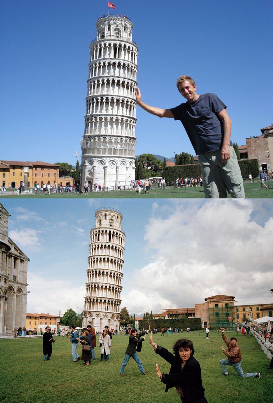 <p> Chụp hình cùng Tháp nghiêng Pisa, Italy.</p>