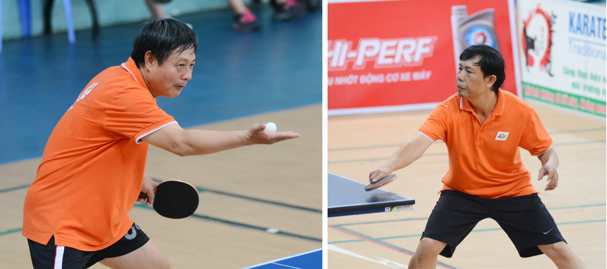 <p> Đặc biệt, môn bóng bàn còn có sự góp mặt của hai tay vợt kỳ cựu là Tôn Thất Nhật Khánh (GĐ FPT Polytechnic HCM, bên phải) và Nguyễn Thanh Hà (GĐ Đào tạo FPT Jetking). </p>