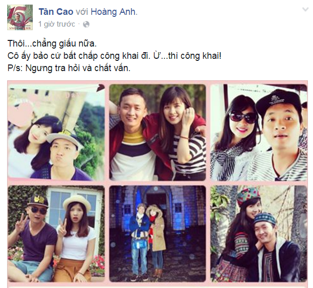 <p> Cao Xuân Tân, phóng viên VnExpress, chọn ngày đẹp để công khai bạn gái.</p>