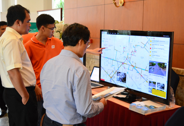 Loạt giải pháp giao thông thông minh được FPT giới thiệu tại hội thảo.
