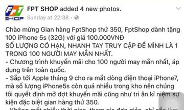 Xuất hiện fanpage giả mạo FPT Shop, lừa khuyến mãi iPhone 5s