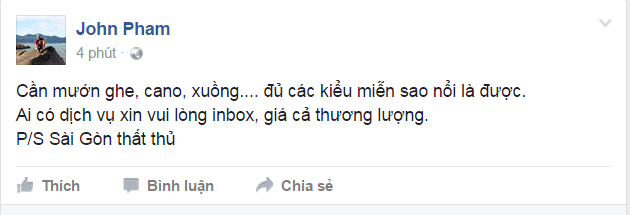 <p> Phạm Hữu Nghĩa, Ban CNTT, FHO, đăng status hài hước.</p>