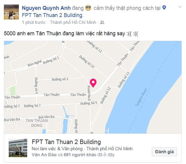 <p> Nguyễn Quỳnh Anh, FUN HCM, hăng say làm việc cùng 5.000 anh em Tân Thuận. Do được cảnh báo từ nhiều đồng nghiệp qua mạng xã hội nên khá nhiều người FPT HCM chọn cách ở lại văn phòng thay vì phi ra đường và kẹt cứng trong dòng người.</p>