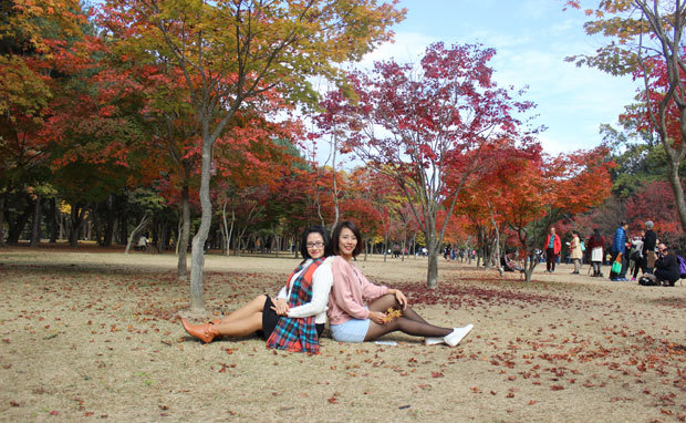 <p> Hai nữ giảng viên ĐH FPT thả dáng ở rừng lá đỏ lãng mạn giữa lòng Hàn Quốc.</p>