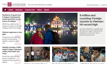 Trang tiếng Anh VnExpress lọt Top 15 trang tin Đông Nam Á
