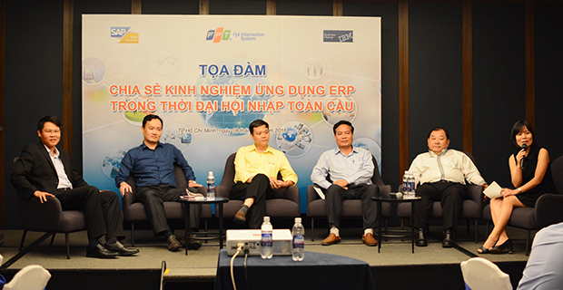 Các khách mời tham dự buổi tọa đàm đều là đại diện các doanh nghiệp đã ứng dụng hệ thống quản trị SAP ERP.