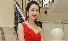 Mỹ nhân miền gái đẹp rực rỡ váy đỏ