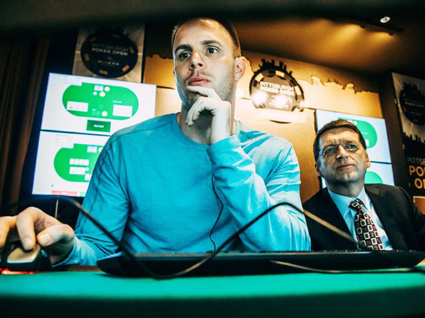 Professional poker player Jason Les plays against "Libratus," at Rivers Casino in Pittsburgh, on January 11, 2017