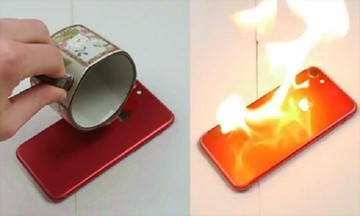 'Tra tấn' iPhone 7 màu đỏ bằng lửa