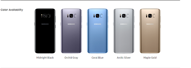 <p> <span>Theo nhận định của các chuyên gia, sở dĩ Samsung tung ra 2 chiếc Galaxy S có kích cỡ màn hình khác nhau bởi công ty này muốn hướng tới nhiều đối tượng người dùng hơn. Galaxy S8 dành cho những ai yêu thích smartphone vừa tay, còn Galaxy S8+ là dành cho người dùng thích smartphone màn hình lớn.</span></p> <p> <span>Sẽ có 5 màu để bạn lựa chọn: Midnight Black, Orchid Grey, Coral Blue, Artic Silver và Maple Gold.</span></p>