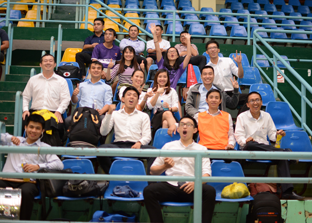 Dàn cổ động viên nhiệt thành của FPT Securities. Đây cũng là đội bóng giành được khá nhiều giải Cổ động viên cuồng nhiệt nhất của Futsal FPT HCM.