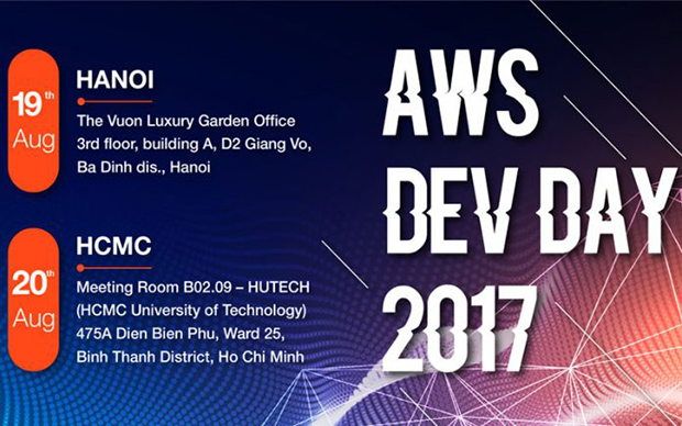 AWS Dev Day 2017 sẽ diễn ra tại cả Hà Nội và TP Hồ Chí Minh.